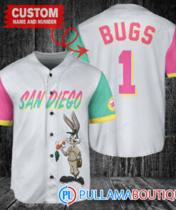 Personalized San Diego Padres Bugs Bunny Baseball Jersey White