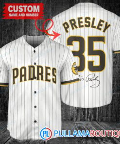 Personalized San Diego Padres Elvis Presley Baseball Jersey White