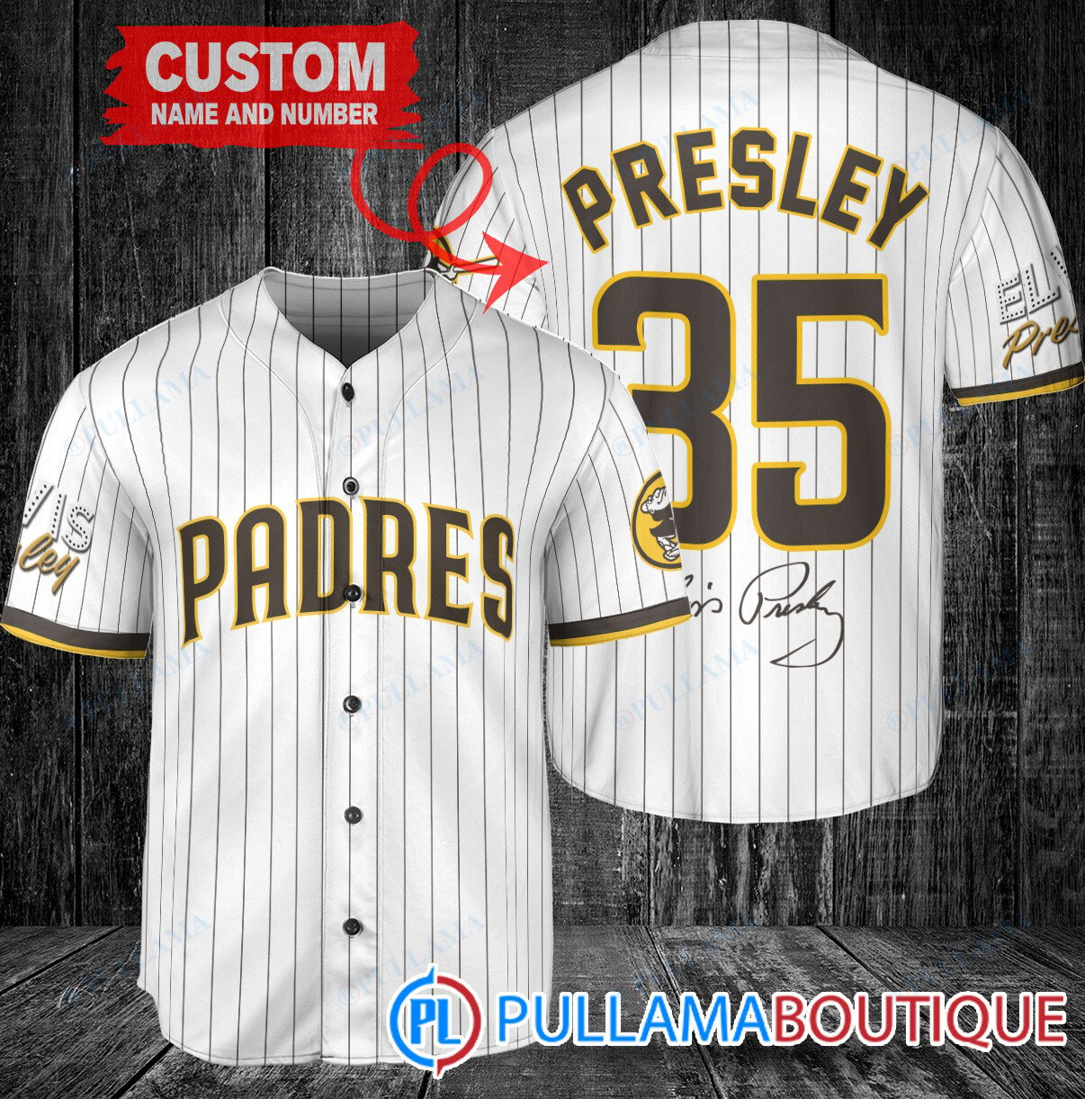 Personalized Atlanta Braves Elvis Presley Baseball Jersey Black