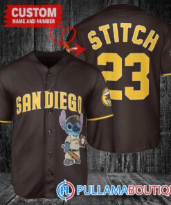 Personalized San Diego Padres Stitch Baseball Jersey Brown