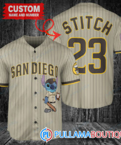 Personalized San Diego Padres Stitch Baseball Jersey Tan