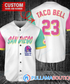 Personalized San Diego Padres Taco Bell Baseball Jersey White City Connect