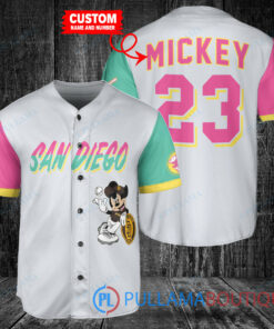 Personalized San Diego Padres x Mickey Mouse Baseball Jersey