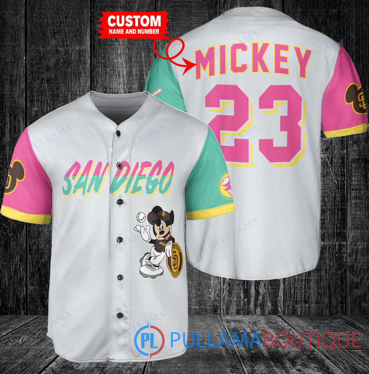 Personalized Colorado Rockies x Mickey Mouse Baseball Jersey