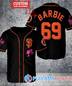 Personalized San Francisco Giants Barbie Baseball Jersey Black