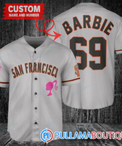 Personalized San Francisco Giants Barbie Baseball Jersey Gray