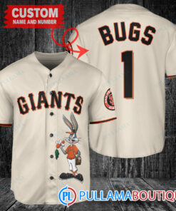 Personalized San Francisco Giants Bugs Bunny Baseball Jersey Cream