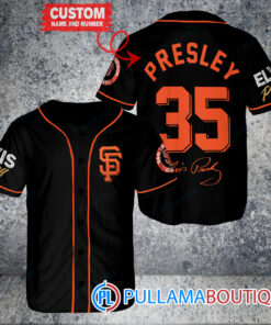 Personalized San Francisco Giants Elvis Presley Baseball Jersey Black