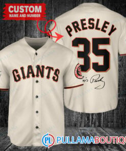 Personalized San Francisco Giants Elvis Presley Baseball Jersey Cream