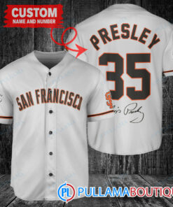 Personalized San Francisco Giants Elvis Presley Baseball Jersey Gray