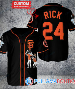 Personalized San Francisco Giants Rick and Morty Baseball Jersey Black