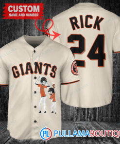 Personalized San Francisco Giants Rick and Morty Baseball Jersey Cream