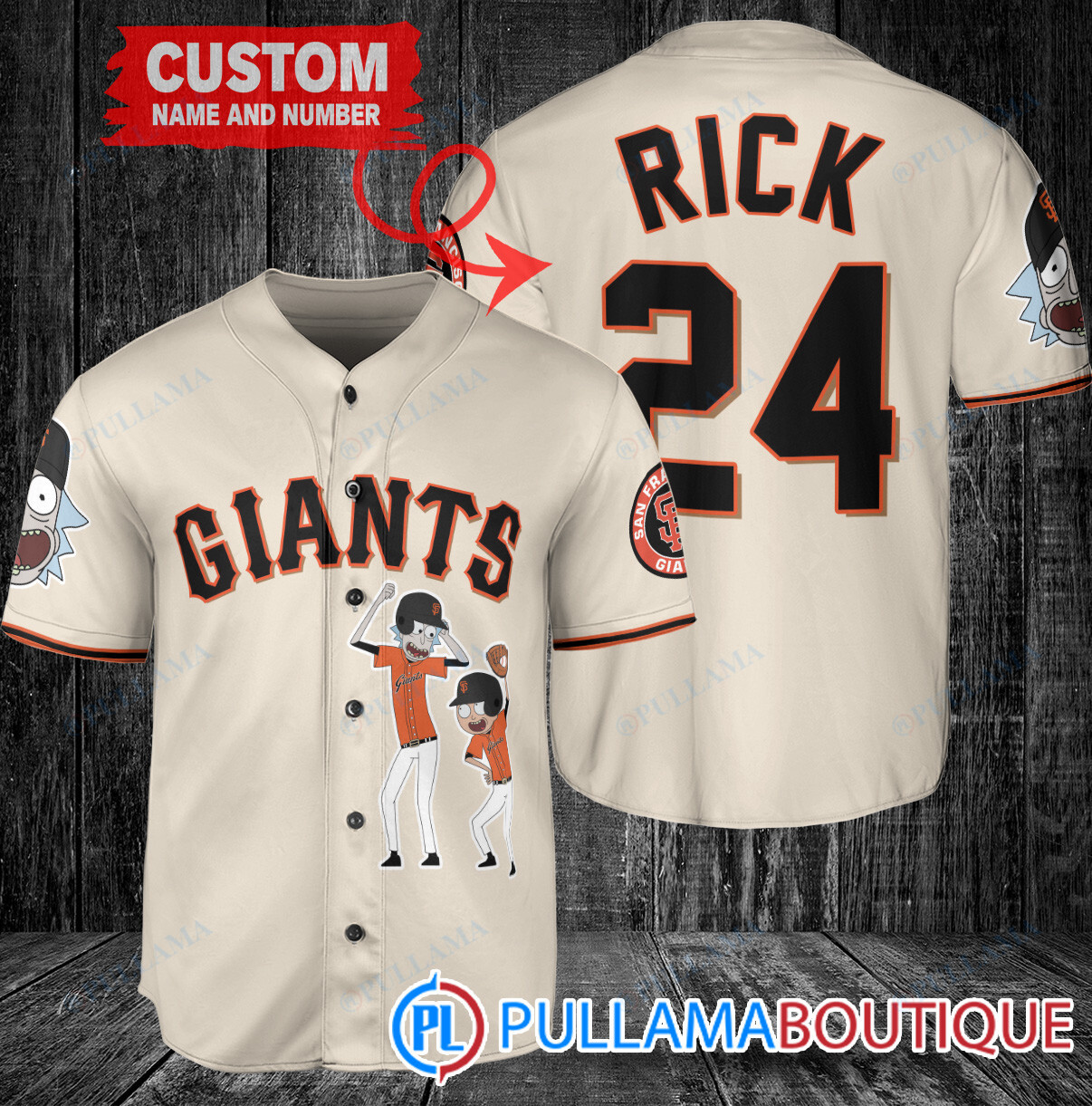 Personalized Atlanta Braves Rick and Morty Baseball Jersey Black