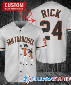 Personalized San Francisco Giants Rick and Morty Baseball Jersey Gray