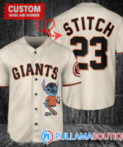 Personalized San Francisco Giants Stitch Baseball Jersey Cream