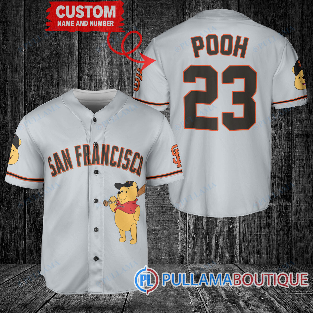 Personalized Miami Marlins Winnie the Pooh Baseball Jersey White