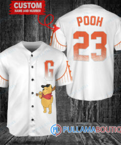 Personalized San Francisco Giants Winnie the Pooh Baseball Jersey White City Connect