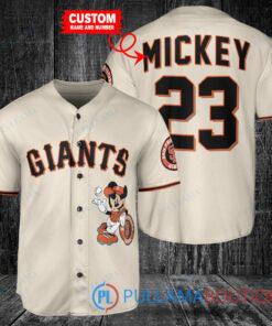 Personalized San Francisco Giants x Mickey Mouse Baseball Jersey