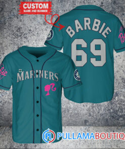 Personalized Seattle Mariners Barbie Baseball Jersey Aqua