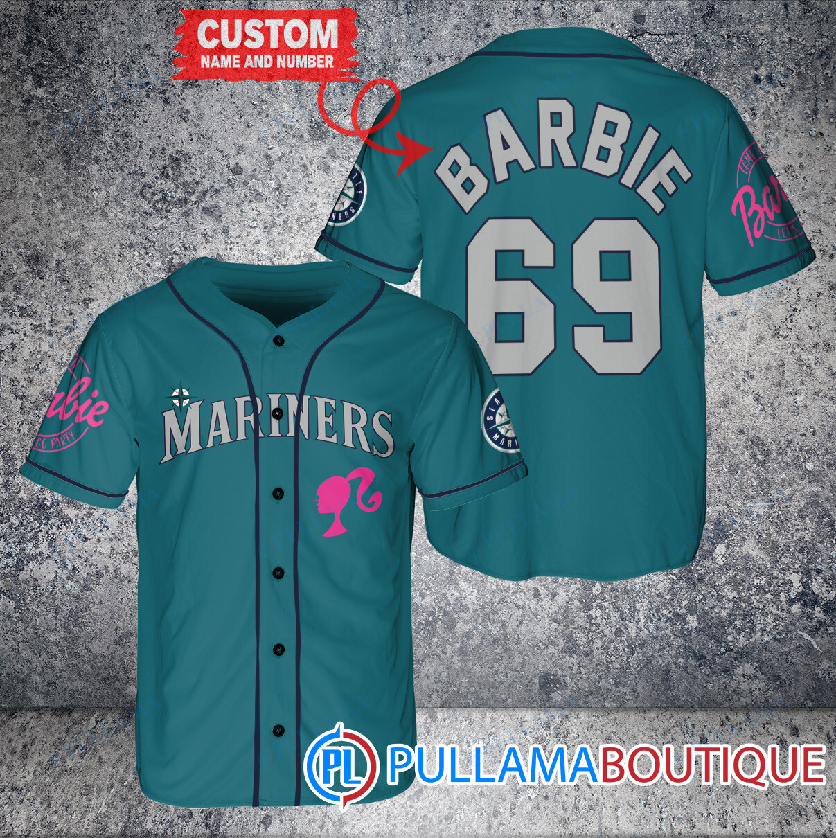 Personalized Houston Astros Barbie Baseball Jersey White