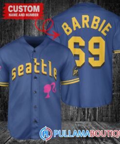 Personalized Seattle Mariners Barbie Baseball Jersey Royal