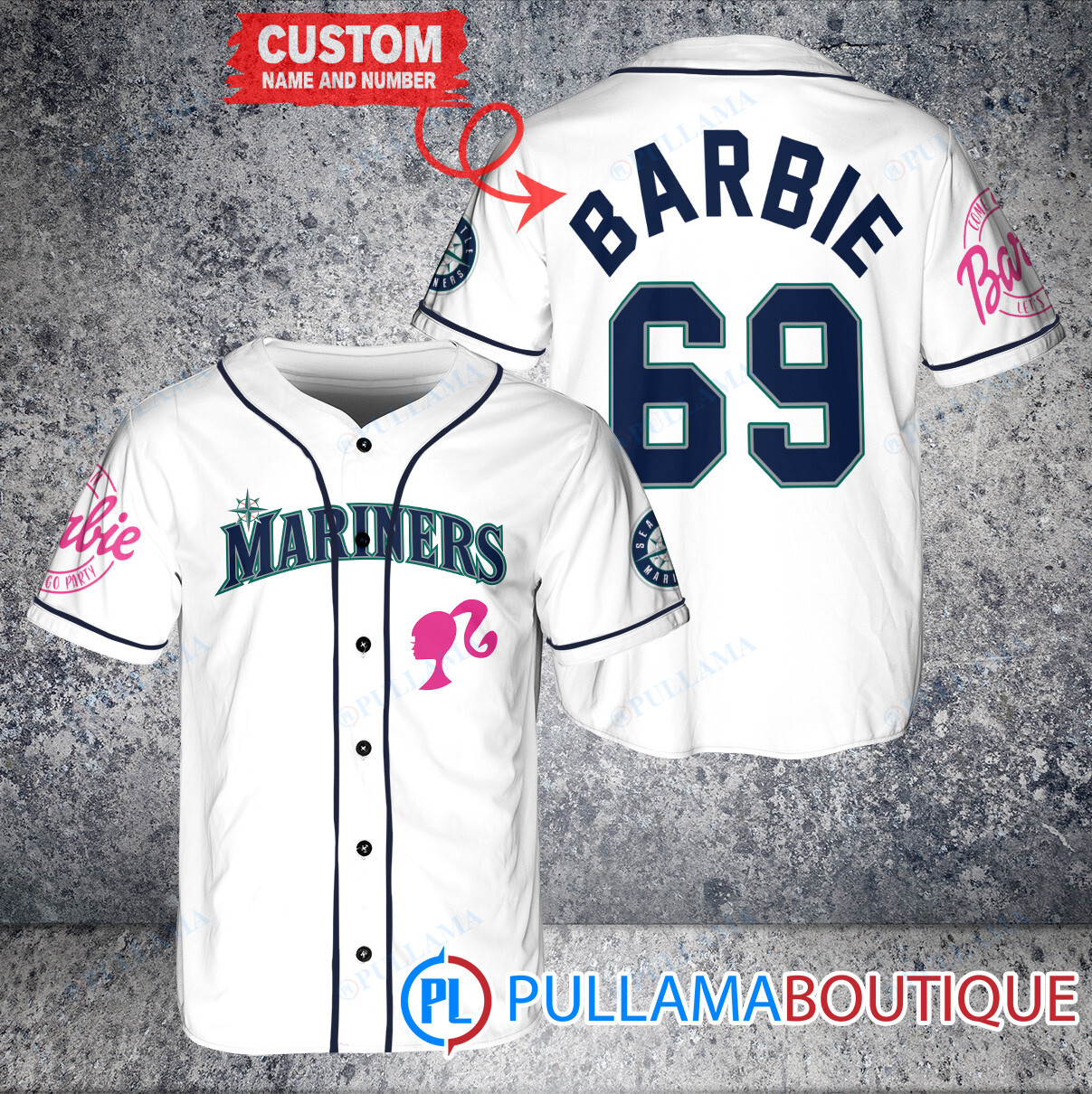 Personalized Los Angeles Angels Barbie Baseball Jersey Red