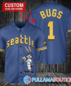 Personalized Seattle Mariners Bugs Bunny Baseball Jersey Royal