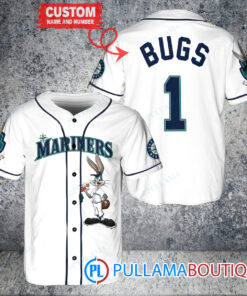 Personalized Seattle Mariners Bugs Bunny Baseball Jersey White