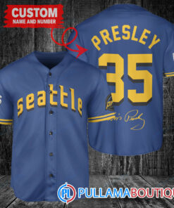 Personalized Seattle Mariners Elvis Presley Baseball Jersey Royal