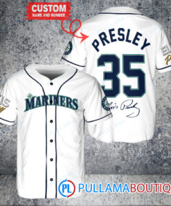 Personalized Seattle Mariners Elvis Presley Baseball Jersey White