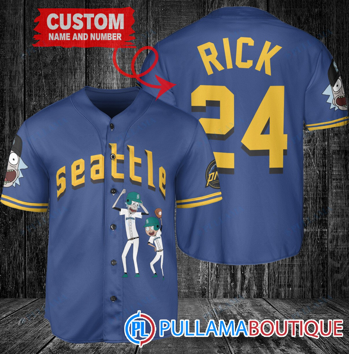 Personalized Milwaukee Brewers Rick and Morty Baseball Jersey Navy