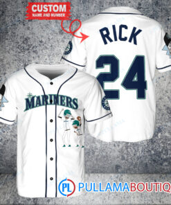 Personalized Seattle Mariners Rick and Morty Baseball Jersey White