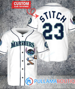 Personalized Seattle Mariners Stitch Baseball Jersey White