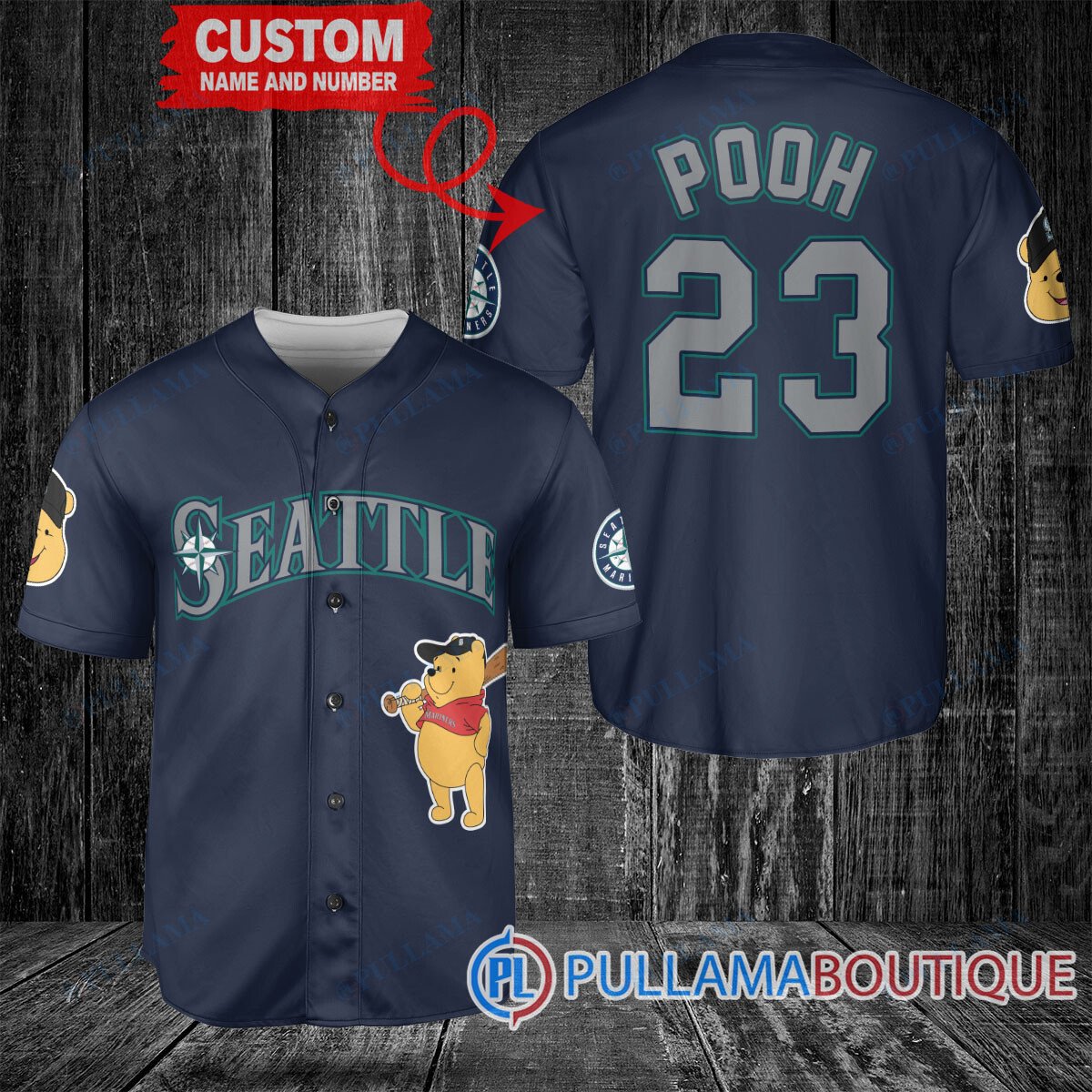 Personalized Oakland Athletics Winnie the Pooh Baseball Jersey Gold