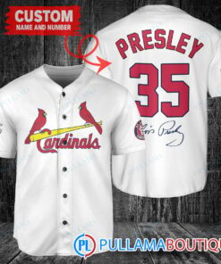 Personalized St. Louis Cardinals Elvis Presley Baseball Jersey White