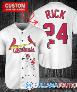 Personalized St. Louis Cardinals Rick and Morty Baseball Jersey White