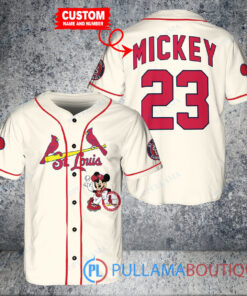 Personalized St. Louis Cardinals x Mickey Mouse Baseball Jersey