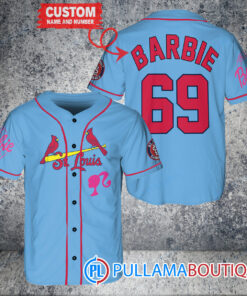 Personalized St.Louis Cardinals Barbie Baseball Jersey Light Blue