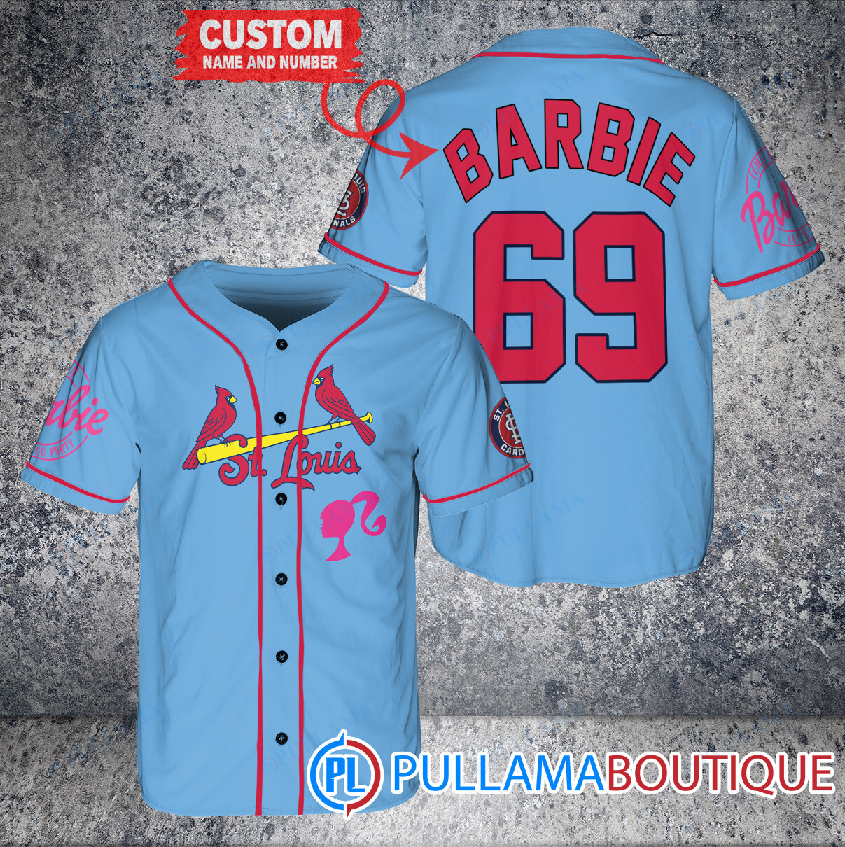 Personalized Atlanta Braves Barbie Baseball Jersey Navy