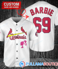 Personalized St.Louis Cardinals Barbie Baseball Jersey White