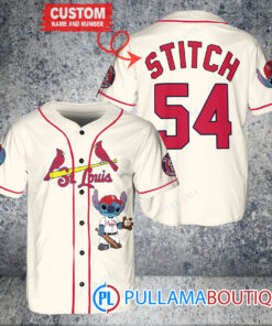 Personalized St.Louis Cardinals Stitch Baseball Jersey Cream