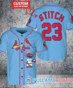 Personalized St.Louis Cardinals Stitch Baseball Jersey Light Blue