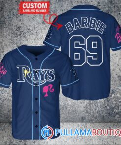 Personalized Tampa Bay Rays Barbie Baseball Jersey Navy