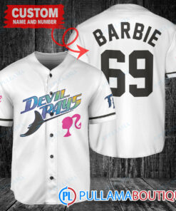 Personalized Tampa Bay Rays Barbie Baseball Jersey White Alternate Replica