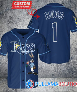 Personalized Tampa Bay Rays Bugs Bunny Baseball Jersey Navy