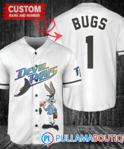 Personalized Tampa Bay Rays Bugs Bunny Baseball Jersey White Alternate Replica