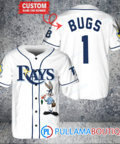 Personalized Tampa Bay Rays Bugs Bunny Baseball Jersey White Home Replica