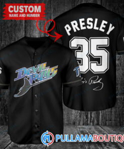 Personalized Tampa Bay Rays Elvis Presley Baseball Jersey Black