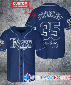 Personalized Tampa Bay Rays Elvis Presley Baseball Jersey Navy