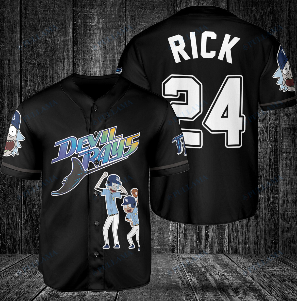 Personalized Tampa Bay Rays Rick and Morty Baseball Jersey White Home Replica